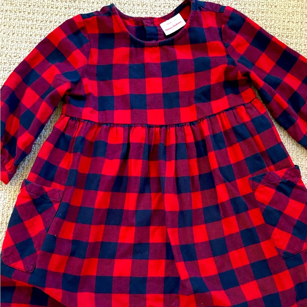 Hanna Andersson Flannel Buffalo Check Dress Size 5